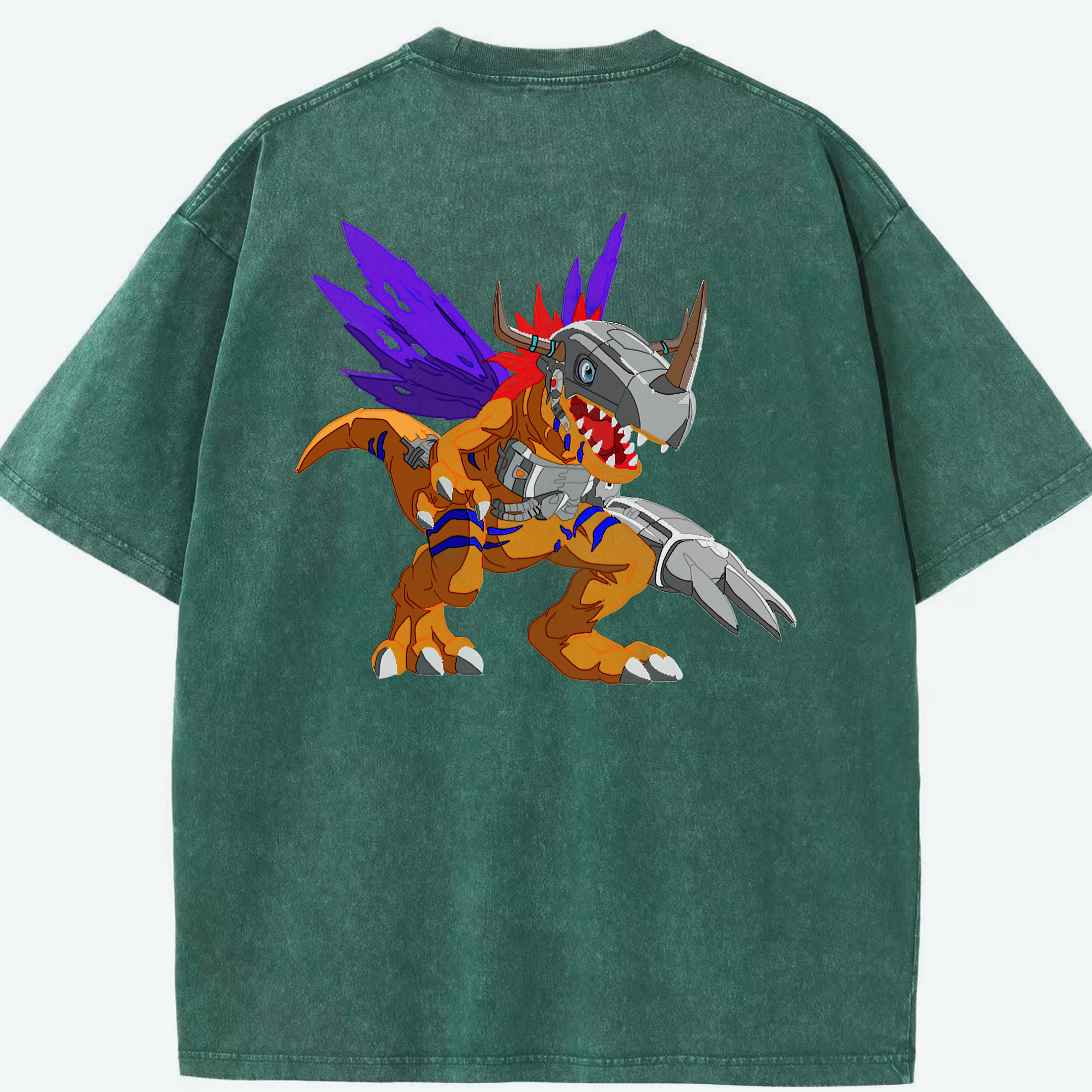 （画像用） Digimon デジタルモンスター/デジモン 綿100% ヴィンテージ風 半袖Tシャツ（背面プリント）